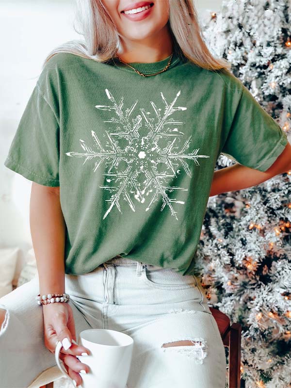 Snowflake Christmas Casual T-shirt