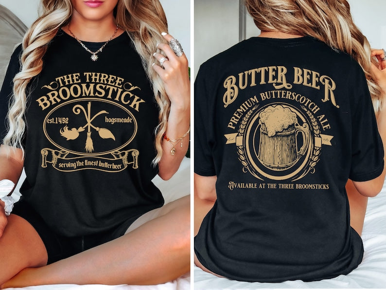 Three Broomsticks Wizard Book T-shirt