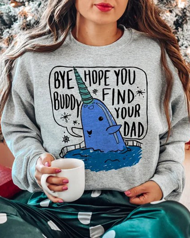 Christmas Whale Ugly Holiday Crewneck Sweatshirt