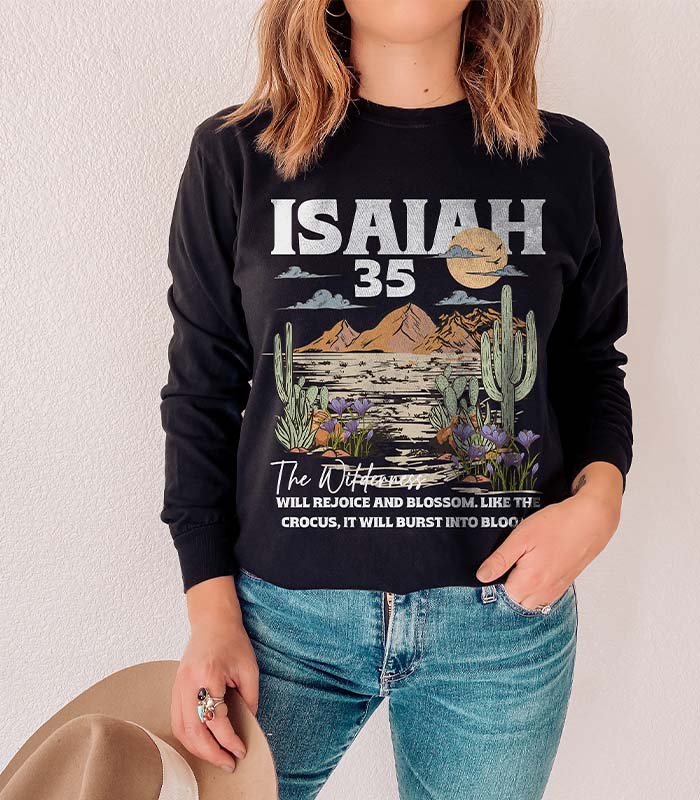 Boho Faith Bible Verse Long Sleeve Sweatshirt