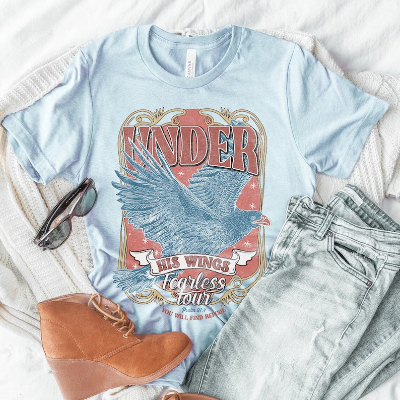 Boho Faith Under His Wings T-shirt