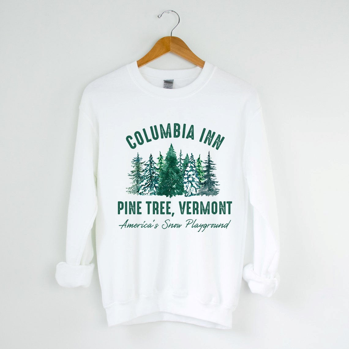 Columbia Inn Pine Tree Vermont Christmas Sweatshirt