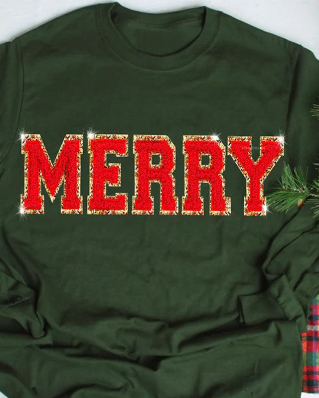 Chenille Patch Christmas Sweatshirt