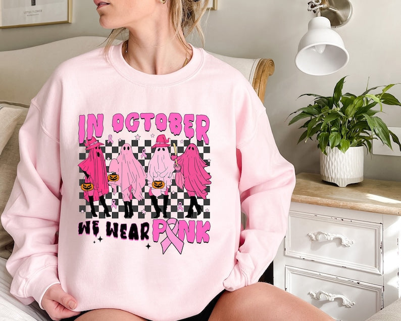 Halloween Ghost Breast Cancer Sweatshirt