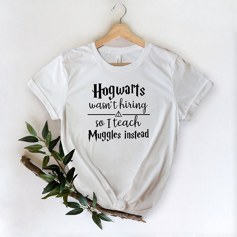 Hogwarts School Letter Print Casual T-shirt