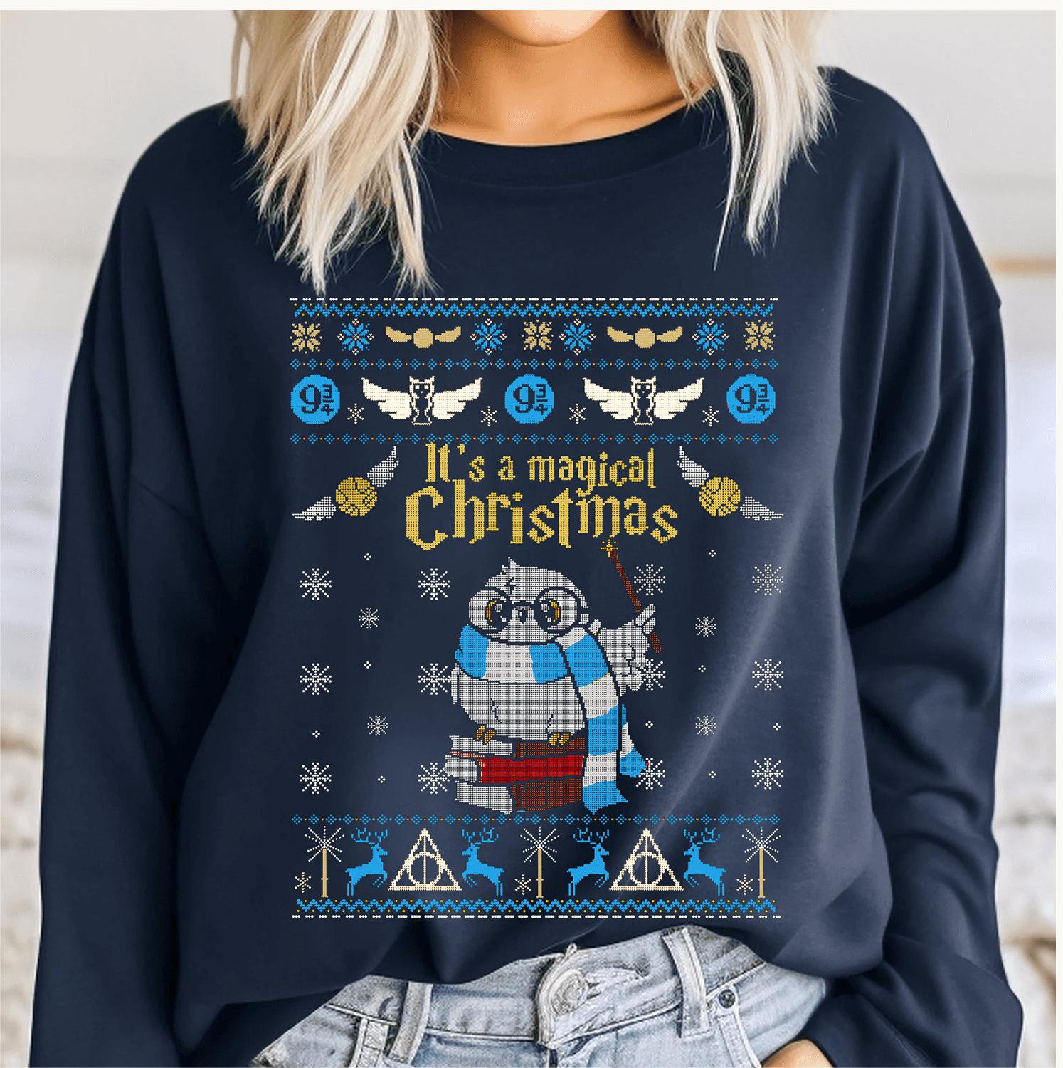 Magic Owl Wizard School Ugly Christmas Sweatshirt