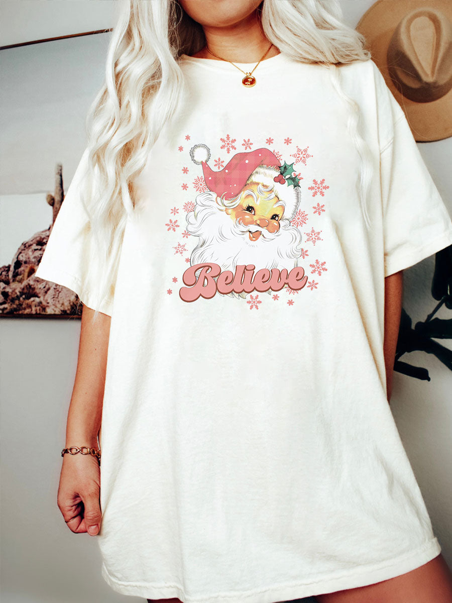 Pink Retro Christmas T-shirt