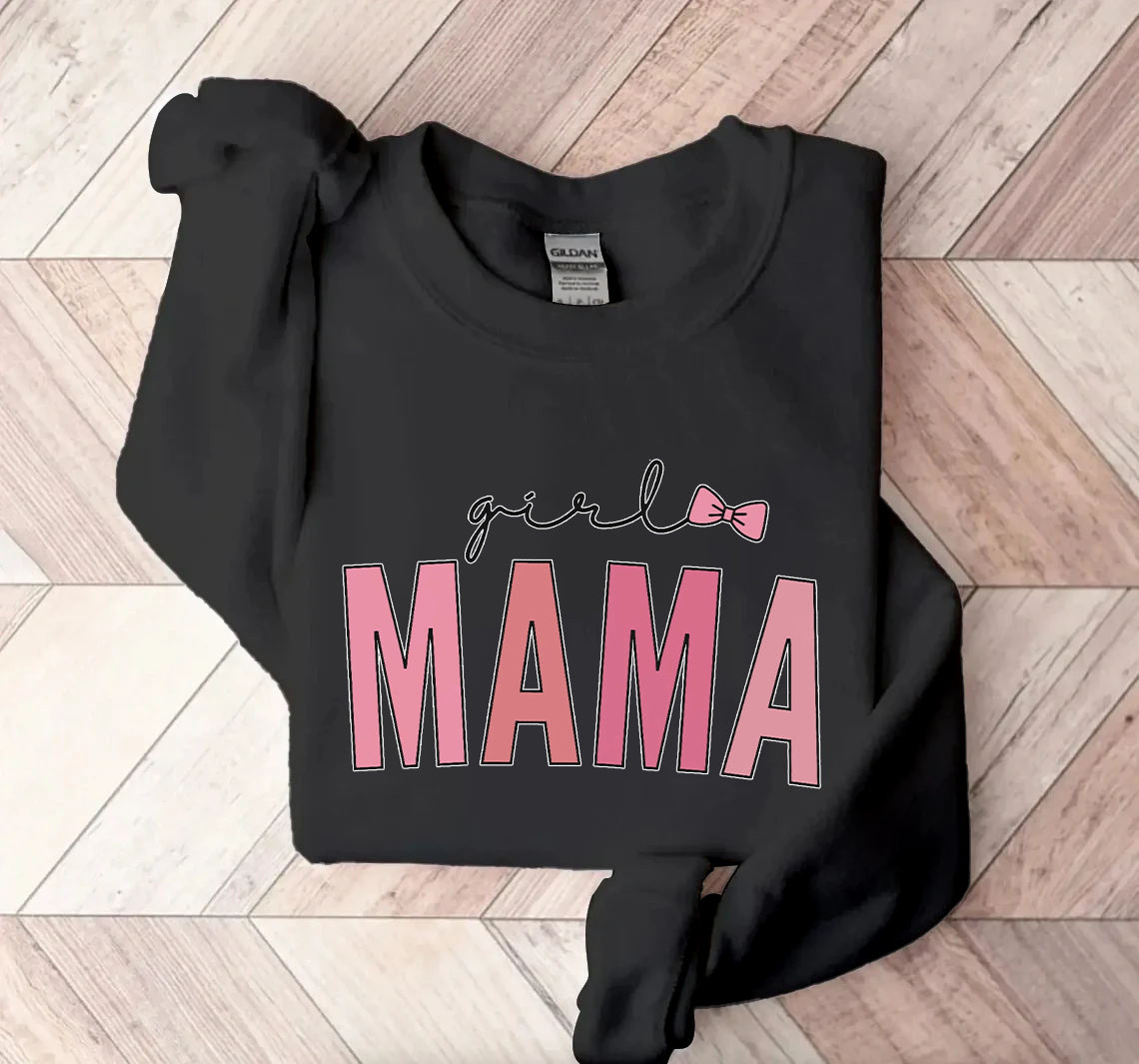 Mother's Day Girl Mama Letter Print Sweatshirt