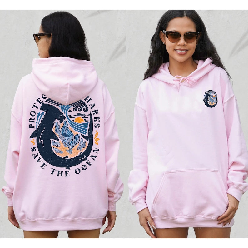 Hammerhead Shark Respect The Locals Hoodie